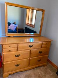 Beautiful solid Wood Dresser and Mirror