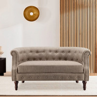 Kjellfrid 54.75'' Linen Rolled Arm Loveseat