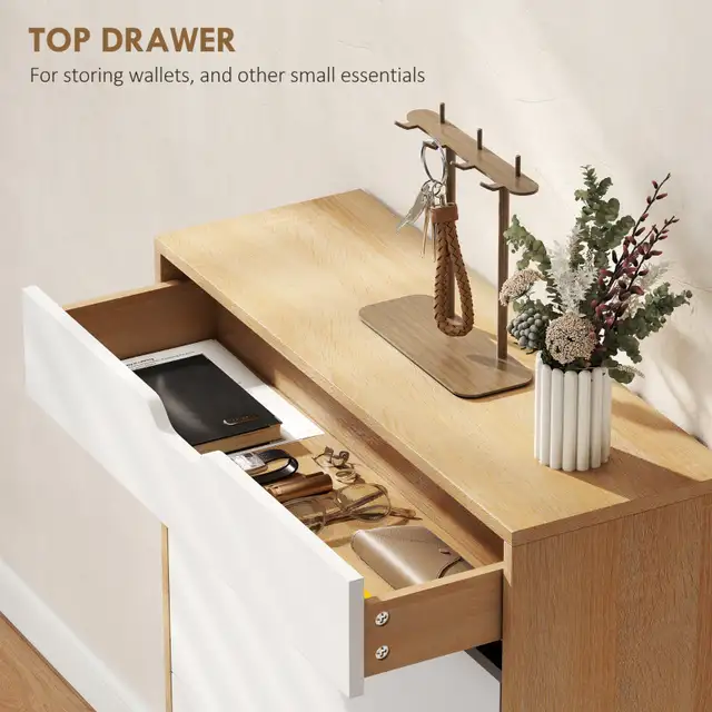 Narrow Shoe Cabinet for Entryway with 2 Flip Drawers, Top Drawer in Home Décor & Accents in City of Toronto - Image 5