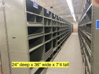 Used metal shelving 7’4 tall x 30” deep x 36” wide