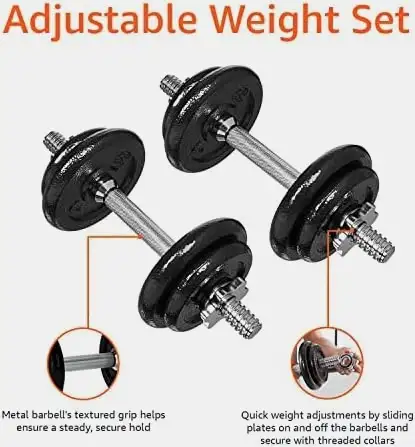 Adjustable Dumbbell Set 38 lb - Amazon Basics in Exercise Equipment in Ottawa - Image 4