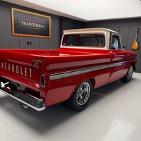 Check out this beautifully restored 1965 Chevrolet C10 Deluxe pickup finished in Cardinal red and Er... (image 3)