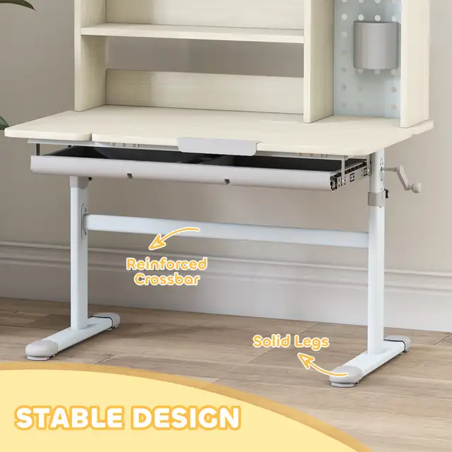 Kids Desk Height Adjustable with Tilted Desktop, Storage, Drawer in Toys & Games in City of Toronto - Image 7