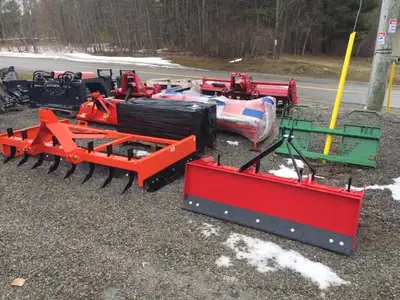 Box scrapers, Land Planes, Landscape Rakes. Flail Mowers, Rotary Cutters. Loader attachments. MK Mar...