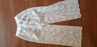 Pants size M, new never worn, beautiful what lace pattern.