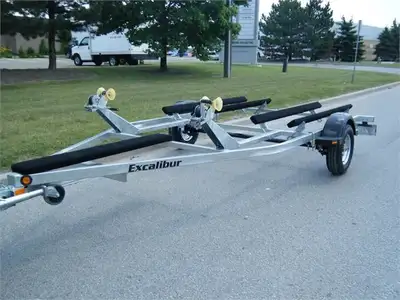 Excalibur Double personal watercraft trailer. Fully welded tube steel frame, hot dipped galvanized a...