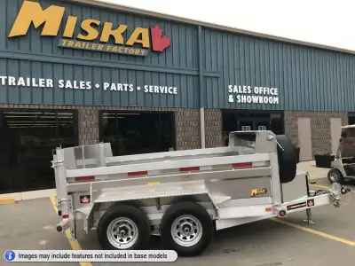 New from Miska Trailer Factory - All-Aluminum 5 Ton Dump Trailer 9,900lb GVWR, 81in.x10' Aluminum Du...