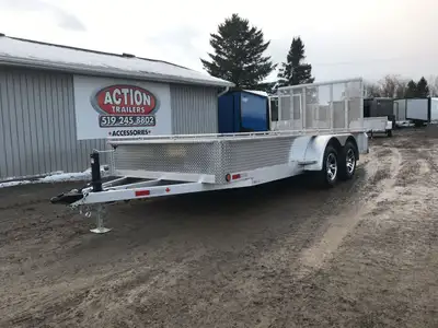 ACTION SERIES 80in. X 16' ALUMINUM UTILITY TRAILER WITH REAR MESHED STRAIGHT GATE! Locally built by...