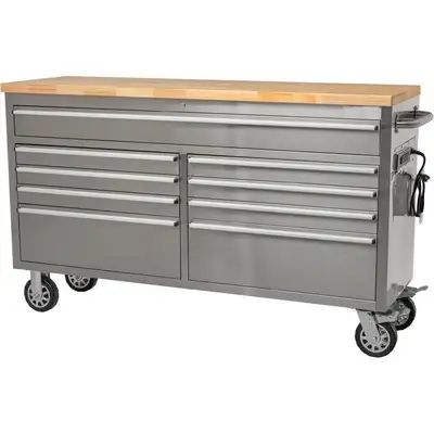 61-Inch Stainless Steel 9-Drawer Tool Chest HTC6109W, View more