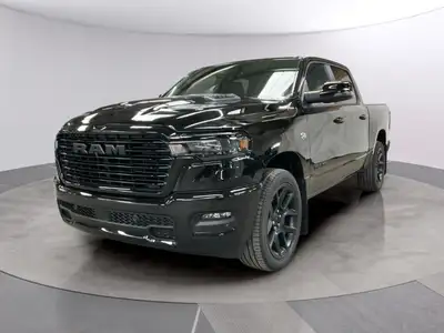 Introducing the 2026 Ram 1500 Sport 4x4 Crew Cab, beautifully styled in a Diamond Black Crystal Pear...