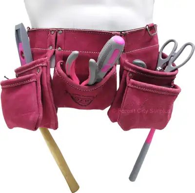 Look good while working!  PINK LEATHER TOOL BELT FOR HER, View more