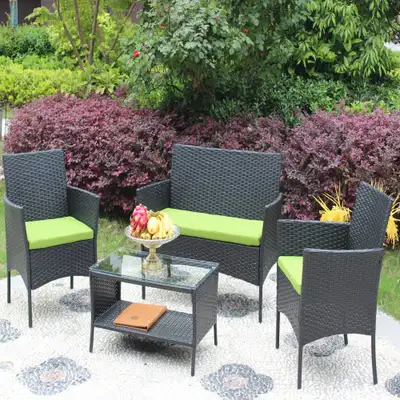 4-Piece Wicker Patio Furniture Set, View more
