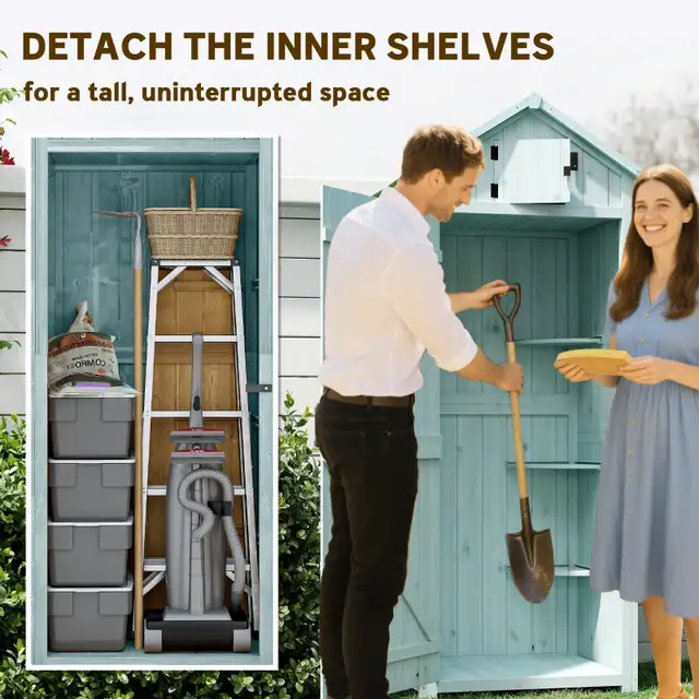 30" x 21" x 71" Garden Storage Shed, Outdoor Tool Utility Storag in Patio & Garden Furniture in City of Toronto - Image 5