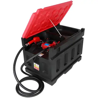 NEW GAS & DIESEL 180L PORTABLE FUEL TRANSFER TANK 12V YHM180G1 SALE $799.95 1 x 4m delivery hose 1 x...