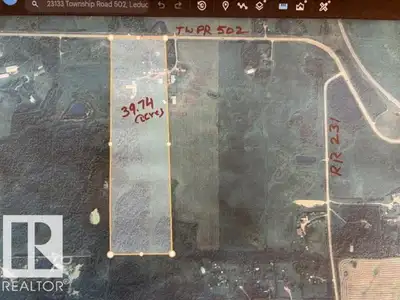 Amazing Property-39.74 acres located on Airport Road, TWPR 502 in Leduc County. According to Leduc C...