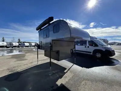 Soaring Eagle ADLAR truck camper 6.5XLS highlights: 45in.in. x 80in.in. Bunk Wardrobe Electric Cookt...