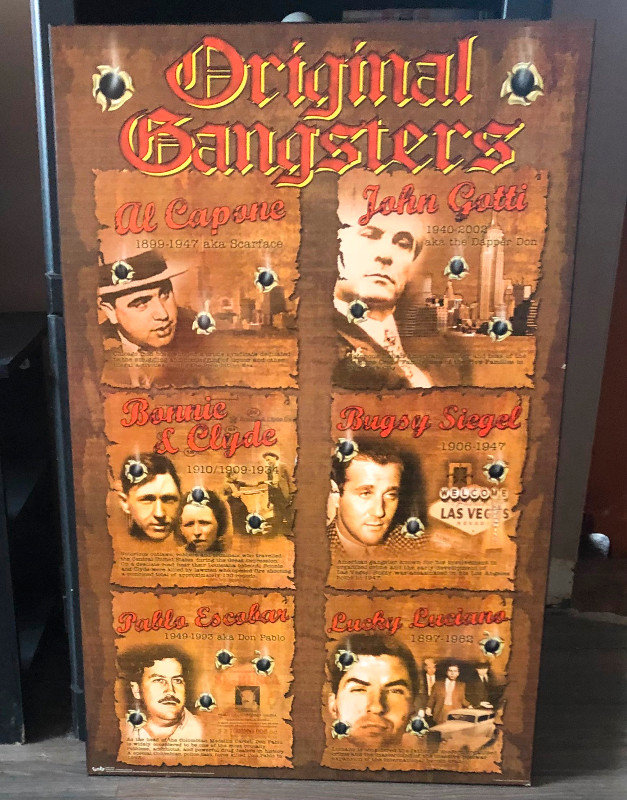 Original gangsters Large wooden picture 34” high / 22.5” wide in Arts & Collectibles in Timmins