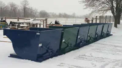 self dumping scrap tip bin hoppers and custom welding, View more