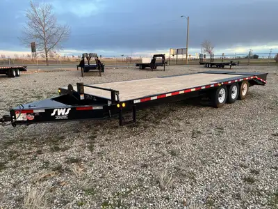 NEW 2026 SWS 26' Deck Over the Wheel Trailer Tri Axle 21' Deck Plus 5' Mega Ramps 3 x 7000 lb EZ Lub...
