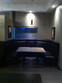 Restaurant booth and tables