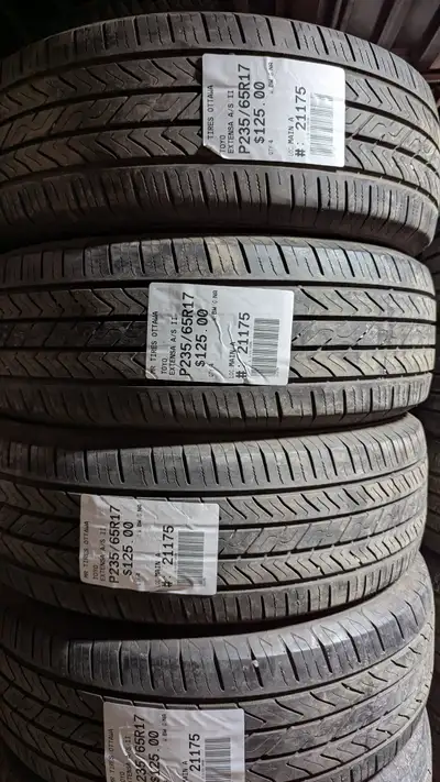 SET OF 4X TOYO EXTENSA A/S II TAG # 21175 Size: 235/65/17 235/65/17 Excellent condition Pressure tes...