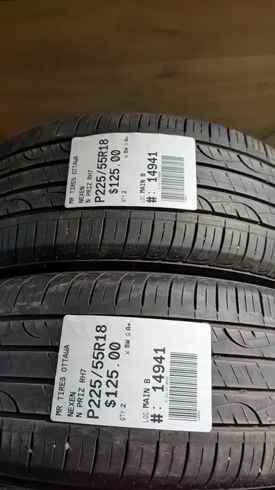 PAIR OF 2X NEXEN N PRIZ RH7 TAG # 14941 Size: 225/55R18 225/55R18 Excellent condition Pressure teste...