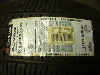 A BRAND NEW SET OF YOKAHAMA ADVAN SPORT A/S+ 245/35/R20 95Y. NEVER USED WITH ORIGINAL STICKERS STILL...