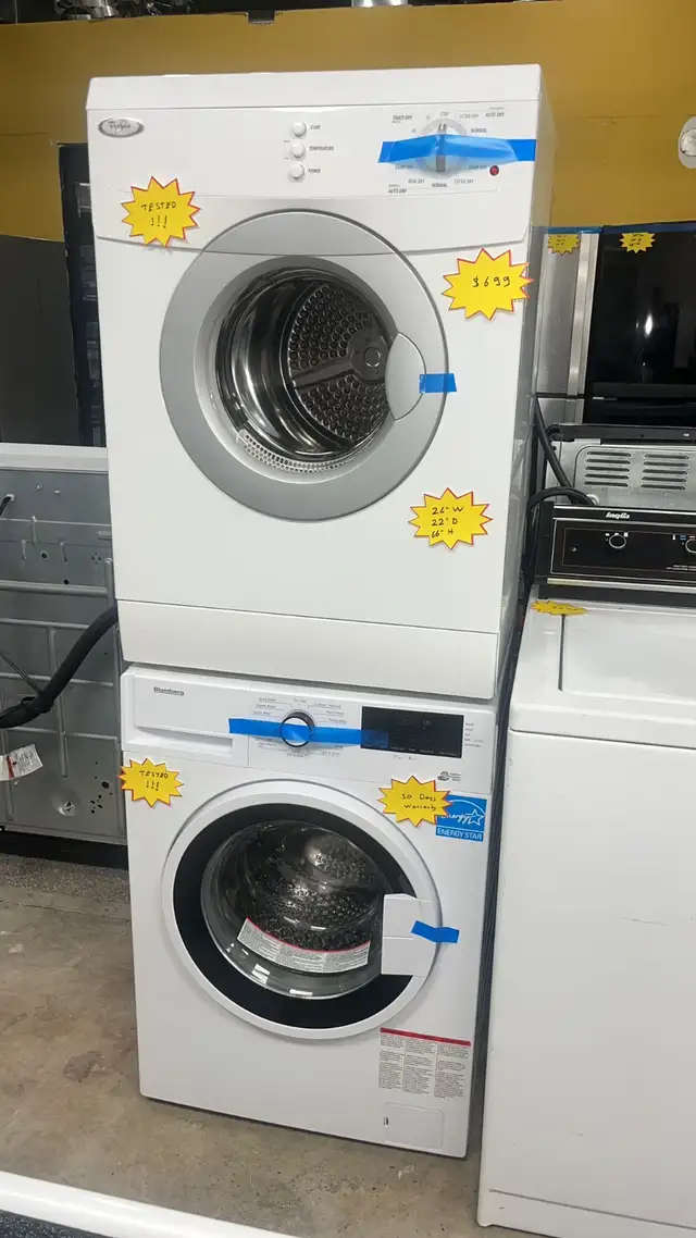 Blomberg 24” Stackable Washer and Dryer  Tested  30-Day Warranty in Washers & Dryers in Kitchener / Waterloo - Image 5