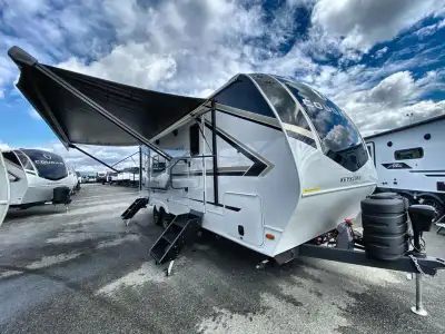 Keystone Cougar Western Elevation travel trailer 22RKWE highlights: Rear Kitchen Drop Frame Storage...