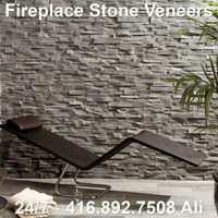 Brown Fireplace Stone Veneers Stacked Stone Ledge Stone Cladding