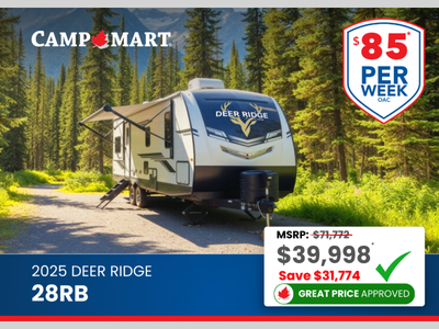 Deer Ridge 28RB travel trailer highlights: Rear Full Bath Sliding King Bed Large Slide Out Walk-In P...