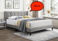 MARKHAM BED - GREY TUFTED LINEN STYLE PLATFORM BED ONLY $299 Markham / York Region Toronto (GTA) Preview
