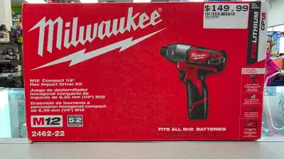 Milwaukee M12 Compact 1/4" Hex Impact Driver Kit - BRAND NEW, View more