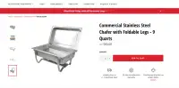 Commercial Stainless Steel Chafer with Foldable Legs - 9 Quarts