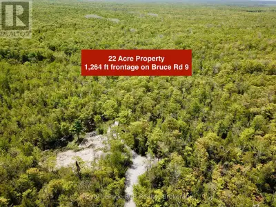 Incredible 22 ACRE BUILDING LOT with 1,264FT of road frontage on Bruce Rd 9. Zoned RU1 and ready to...