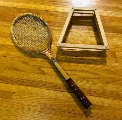 PHOTO 1: ~Vintage Jelinek Court Pro Wood Tennis Racket w/Wood Press Protector Racket. Find all our L...