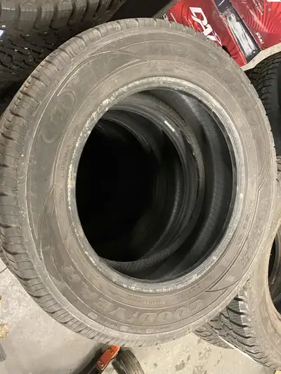 Set of 4 used 215/60R16 Goodyear Assurance TripleTread 7/32 remaining. DOT 1614 Sold as is as the se...