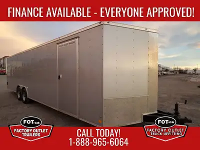 RENTAL Unit is located at FOT HQ, High River AB! 8.5x28ft Enclosed Car Hauler for Rent from Factory...