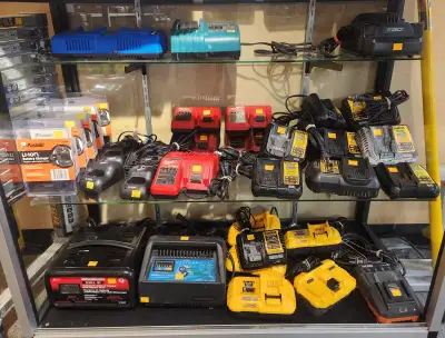 Battery Chargers: Dewalt, Milwaukee, Ridgid, Paslode..., View more