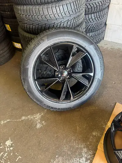 4 New 19 Audi Replica Wheels (Gloss Black) w/ 255/55R19 Continental Winter Tires 5x112 Set of four (...