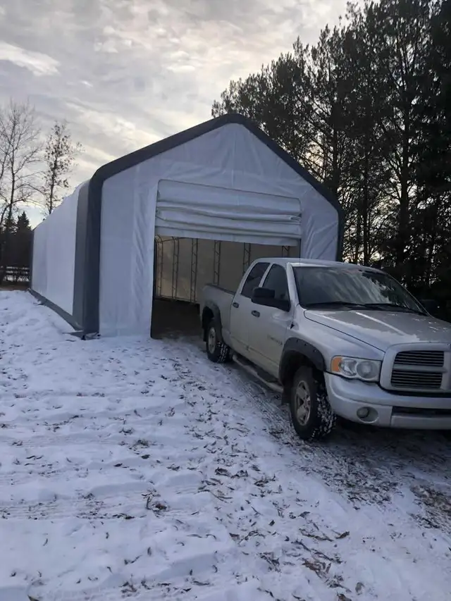20' Wide Double Truss Fabric Shelter – Heavy-Duty Outdoor in Other Business & Industrial in Saskatoon - Image 11