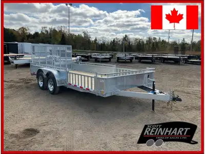 2026 Canada Trailers 82x16 3.5 Ton Galvanized Landscape Trailer 7568LB GVWR, (2) 3500LB Axles with E...