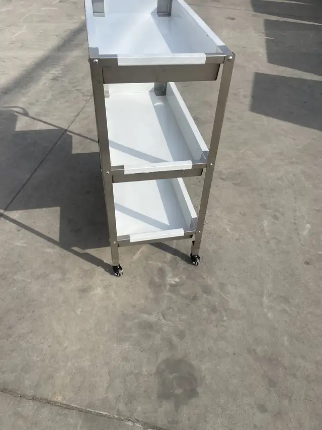 SS 3 TIER TROLLEY CART COMMERCIAL KITCHEN ROLLING SHELF 1218240 in Other in Regina - Image 6