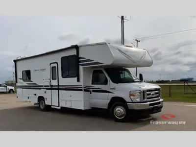 Coachmen Freelander Class C gas motorhome 27QB highlights: Rear Bedroom Bunk Over Cab 42in.in. x 71i...