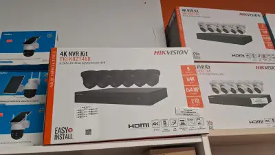 HIKVISION 8 CHANNEL CAMERA KIT 8 CHANNEL 1X 4K NVR 6X 4MP CAMERA 2TB HARD DRIVE .......................