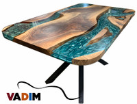 Tables with live edges and river