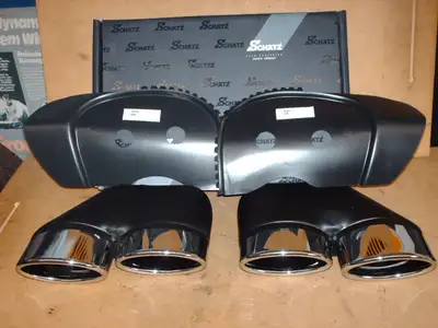 Double-double chrome tips to replace the single-single ones on "500/550/600" models giving the "55/6...