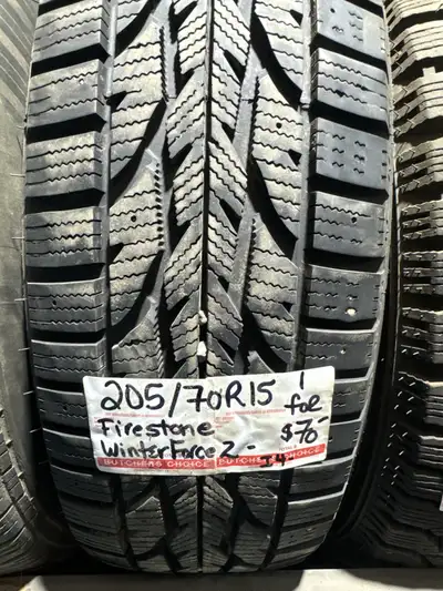 One 205/75R15 Firestone Winter force tire. In good condition 10/32 tread remaining. $70 for this sin...