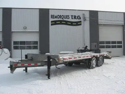 Remorque usagée 25 pieds (20+5) 2 essieux 12000 lbs chacune Frein électrique Galvanisé a chaud Marqu...