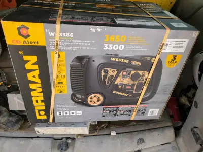 Firman generator 3650 starting watts /3300 runing watts, remot start, (new in is box)$775. cel 431-4...